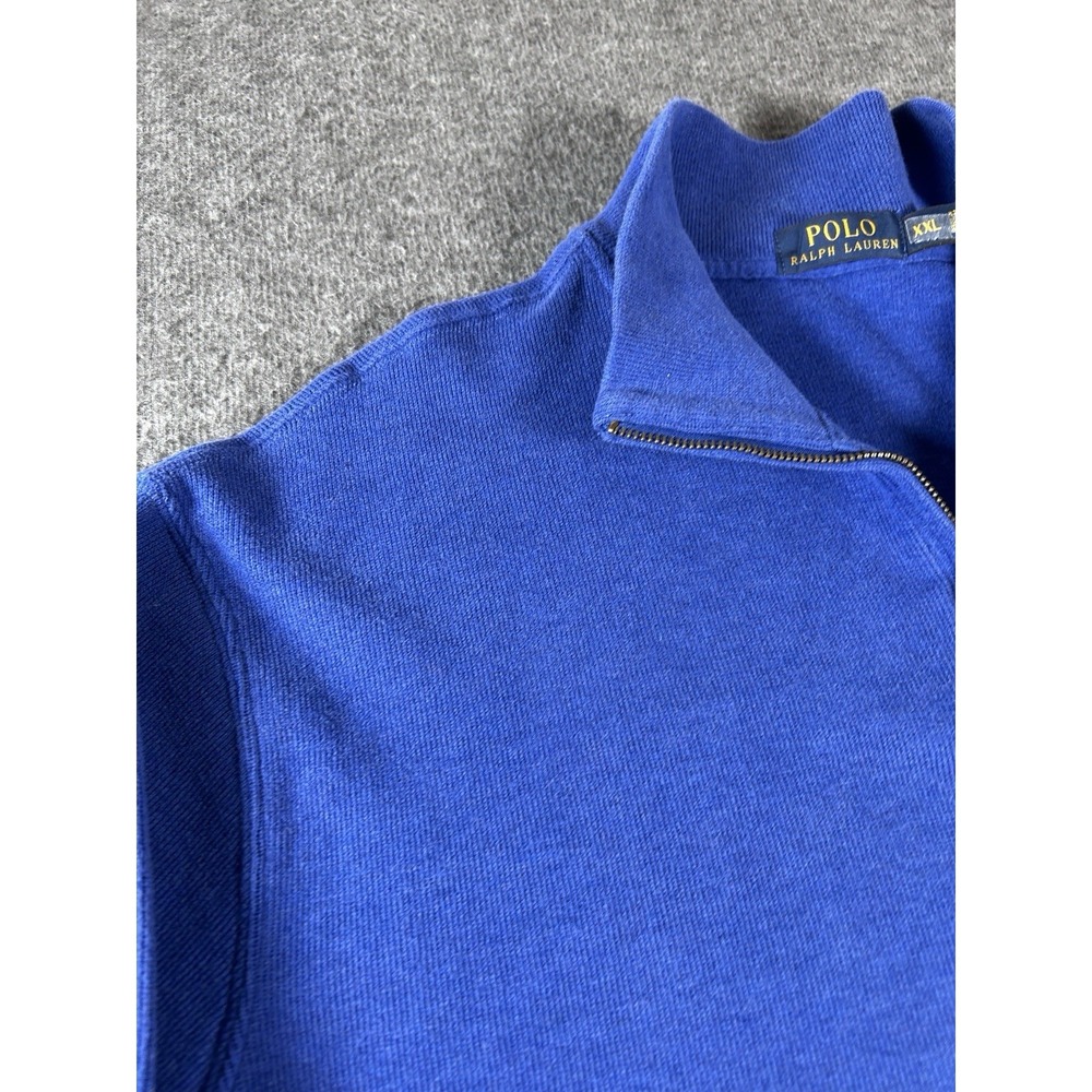 Polo Ralph Lauren Blue Cotton 1/4 Zip Pullover Sweater Men Long Sleeve - Picture 5 of 7